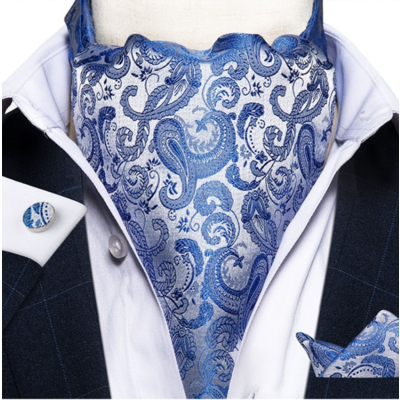 Manžetové knoflíčky s modrým kravatovým pásem