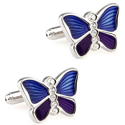 Manžetové knoflíčky Motýl modrofialový