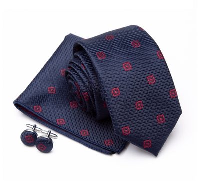 Luxusní set manžetové knoflíčky a tmavě modrá kravata