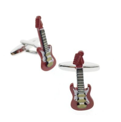 Manžetové knoflíčky elektrická kytara červená - 1