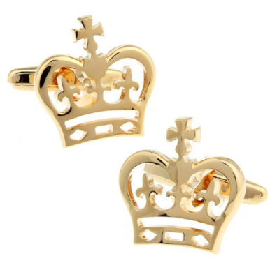 Manžetové knoflíčky s motivem královské koruny zlatá